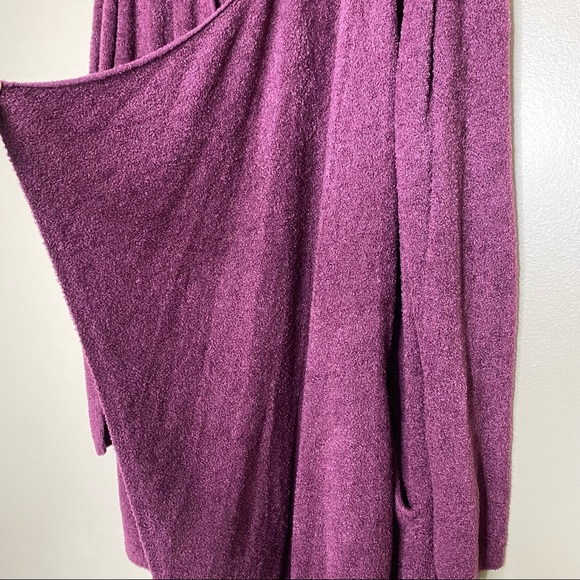 Barefoot Dreams CozyChic Lite Knit Island Wrap Open Front Burgundy Plus Size 2X - Picture 9 of 15